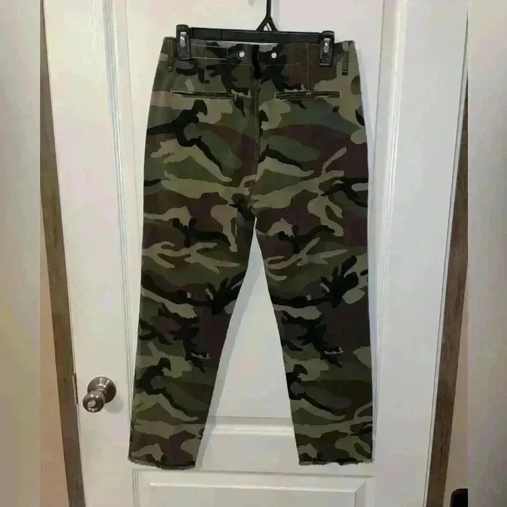 Rag and Bone camo Buckley chino pants freyed hem size 24 - Picture 2 of 5